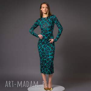 dopasowana sukienka - selena deep tropic, efektowna panterkę wygodna