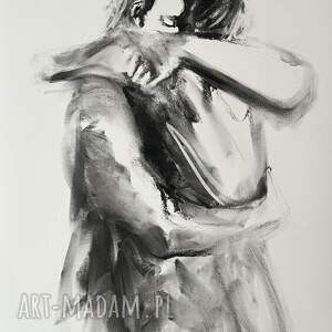 Lovers - 100x70, mężczyzna szkic, obrazy nad - łóżko