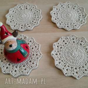 elegancki komplet serwetek ze złotym lureksem - 5 sztuk, serwetki sznurka