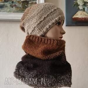 Prezent RĘCZNIE NA DRUTACH - Z karmelem - miły, ciepły komplet