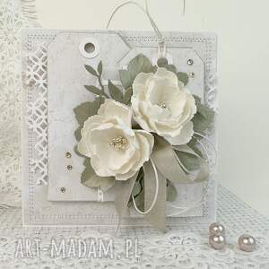 handmade scrapbooking kartki ślubna kartka w pudełku