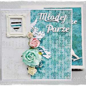 handmade scrapbooking kartki piękna kartka ślubna