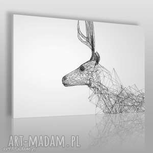 obraz na płótnie - jeleń linie - 120x80 cm - VAKU DSGN obrazy