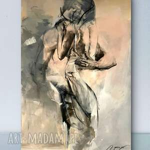 Rose 100x70, kobieta duży obraz, obrazy nad - łóżko