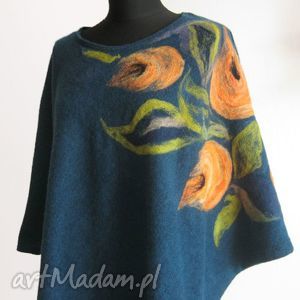 handmade ubrania poncho tunika i kwiat magicznego ogrodnika