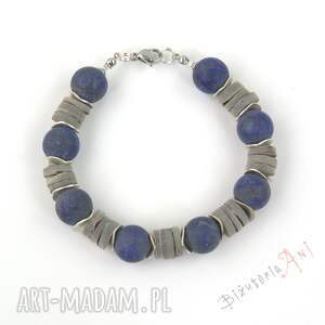 Bransoletka z lapisem, biżuteria autorska, lapis lazuli