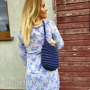 handmade torebki ręcznie robiona mała torebka na ramię z sznurka bawełnianego " boho