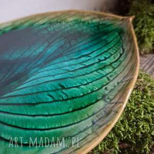 talerz ceramiczny - liść prezent sushi z lisciem