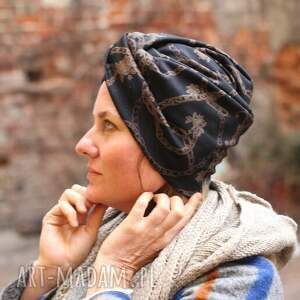 handmade czapki turban uniwersalny w odcieniach brązu box 12