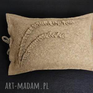 handmade poduszki wełniana poszewka na poduszkę - paproć