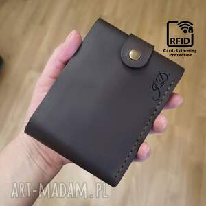 Prezent Męski skórzany portfel z RFID z grawerem na 11 kart zdjęcia
