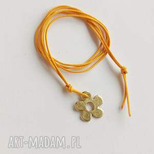 kwiat wisiorek mosiądz, zmatowione