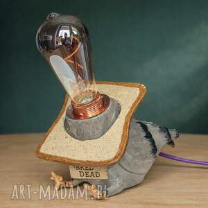 Lampa ceramiczna BREAD OR DEAD, gołąb, kromka chleba