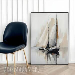 Plakat ilustracja Żagle - format 61x91 cm, plakaty