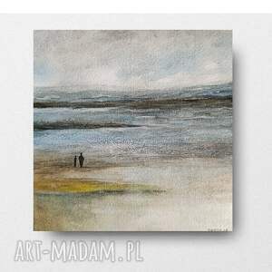 nad morzem - akwarela formatu 20/20 cm, kwadrat