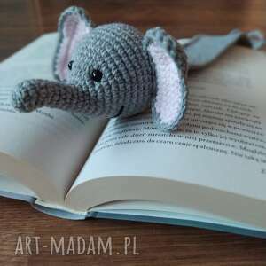handmade zakładki szydełkowa zakładka do książki słoń