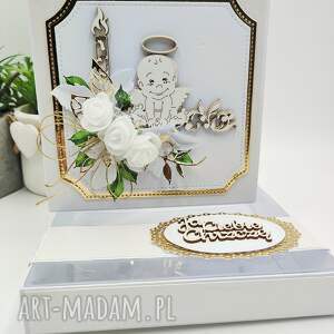 olwik art kartka z okazji chrztu świętego - elegancka pamiątka aniołkiem