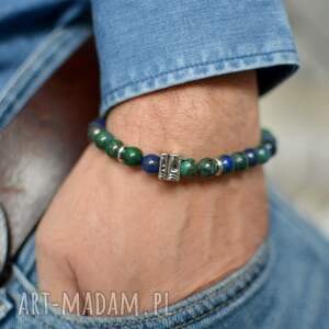 bransoletka męska BOOKLOVER chryzokola z lapis lazuli