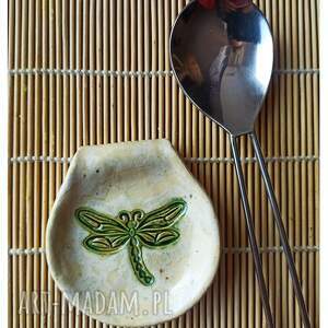 ręcznie zrobione ceramika podkładka pod łyżkę z zieloną