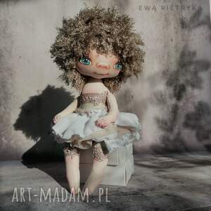 elf kremowy e - piet artystyczna lalka kolekcjonerska aniołek, szmacianka