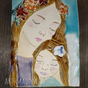 anioł z dzieciątkiem ceramiczny prezent, ozdoba