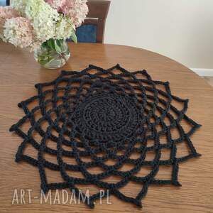 handmade podkładki serweta ze sznurka na stolik 65cm