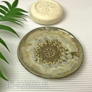 handmade ceramika ceramiczna mydelniczka "mandala"