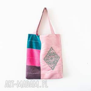 handmade torba na zakupy - romantyczny ogród
