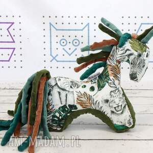 handmade maskotki koń zwierzęta sawanny - przytulanka sensoryczna