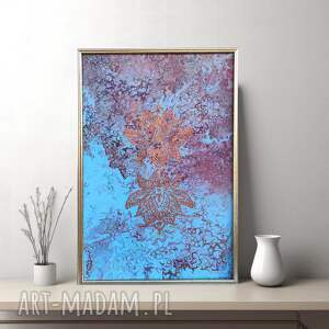 azure embrace obraz abstrakcja, akrylowy prezent do domu, dekoracja