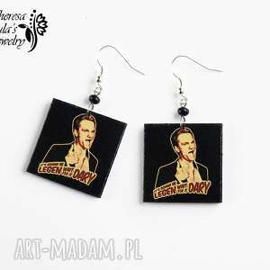 koczyki barney stinson legendary himym kolczyki decoupage