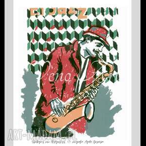 Grafika Agaty Skucińskiej „Pub El Jazz” - Bydgoszcz, oprawiona w ramę (papier satynowy 200g)