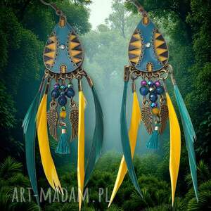 kolczyki nr 11 kolekcja indianoo z piórkami