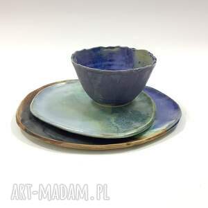 handmade ceramika komplet aurora borealis