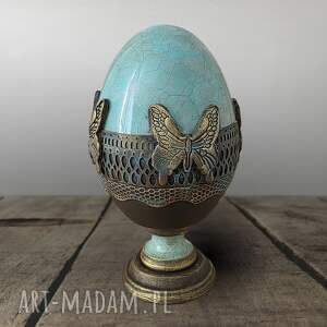 pomysł jaki prezent pod choinkę Dekoracyjne, turkusowe jajo