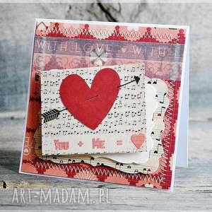 ręczne wykonanie scrapbooking kartki walentynki