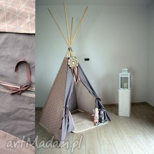 pokoik dziecka teepee czekoladowe - namiot do domu lub ogrodu, tipi, zabawka