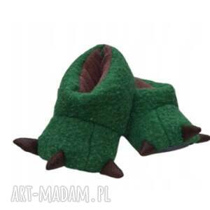 kapcie łapy dinozaura, pazury, bambosze uniseks roz 42/43 27,5 cm owcza wełna