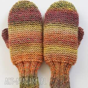 rękawiczki sjena - jednopalczaste, z jednym palcem, wełniane dziergane, na drutach