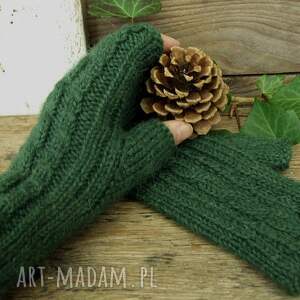 upominki święta Mitenki, rękawiczki bez palców, Alpaka, ciemna