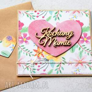 kartki dla mamy: kartka handmade:: kwiaty