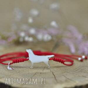 labrador retriever - bransoletka z psem srebro 925, pies, na szczęście, psia