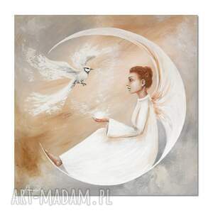 anioł - wiadomość 2, obraz malowany na płótnie stróż, chrzest