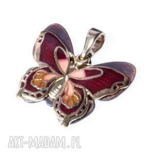 handmade wisiorki motyl bordo wisiorek b915