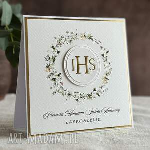 Eleganckie zaproszenia komunijne wzór 18C, pierwsza komunia