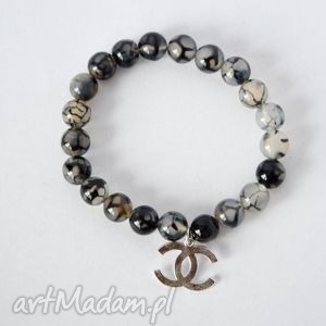 handmade bracelet by sis: chanel w agacie szarym