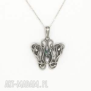 srebrny naszyjnik motylek z cyrkonią kryształkiem srebro 925