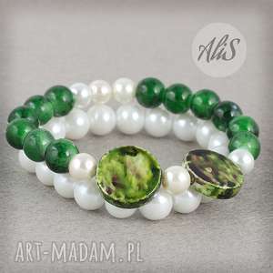 ręczne wykonanie perła z zielenią
