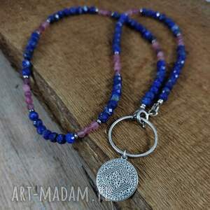 handmade naszyjniki moneta z lapis lazuli - naszyjnik z zawieszką