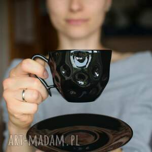 Ciepliki - filiżanka ceramiczna czarna 270ml - filiżanka do kawy, na kawę